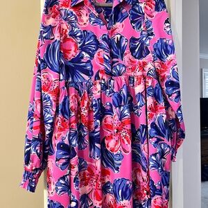 Lilly Pulitzer Pink and Blue Floral Dress